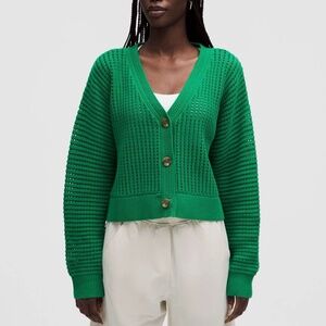 Lululemon Cotton Crochet Mesh Relaxed-Fit Cardigan